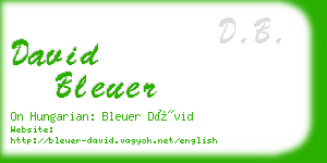 david bleuer business card